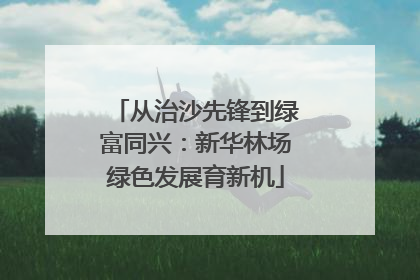 从治沙先锋到绿富同兴：新华林场绿色发展育新机