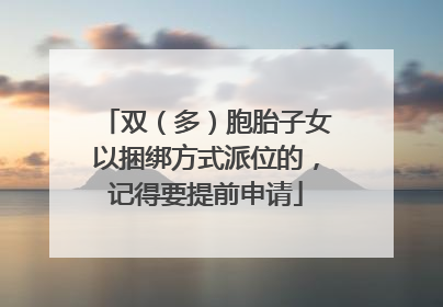 双（多）胞胎子女以捆绑方式派位的，记得要提前申请