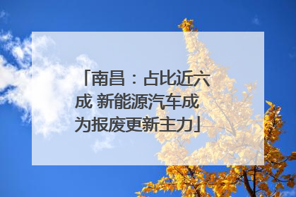 南昌：占比近六成 新能源汽车成为报废更新主力