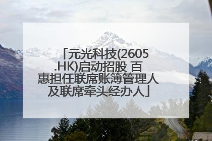 元光科技(2605.HK)启动招股 百惠担任联席账簿管理人及联席牵头经办人