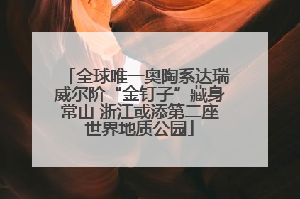 全球唯一奥陶系达瑞威尔阶“金钉子”藏身常山 浙江或添第二座世界地质公园