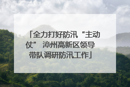 全力打好防汛“主动仗” 漳州高新区领导带队调研防汛工作