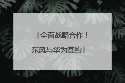 全面战略合作！东风与华为签约