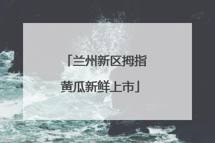 兰州新区拇指黄瓜新鲜上市
