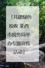 共建绿色税收 莱西市税务局举办专题宣传活动
