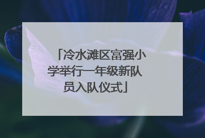 冷水滩区富强小学举行一年级新队员入队仪式