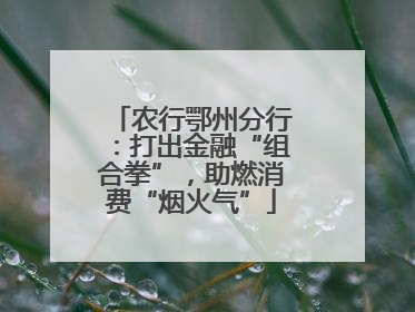 农行鄂州分行：打出金融“组合拳”，助燃消费“烟火气”