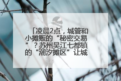 凌晨2点，城管和小摊贩的“秘密交易”？苏州吴江七都镇的“潮汐摊区”让城市管理有了人情味