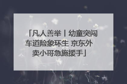 凡人善举丨幼童突闯车道险象环生 京东外卖小哥急施援手