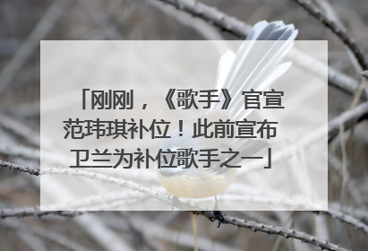 刚刚，《歌手》官宣范玮琪补位！此前宣布卫兰为补位歌手之一