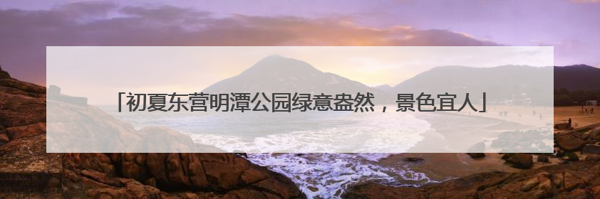 初夏东营明潭公园绿意盎然，景色宜人