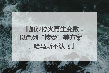 加沙停火再生变数：以色列“接受”美方案、哈马斯不认可