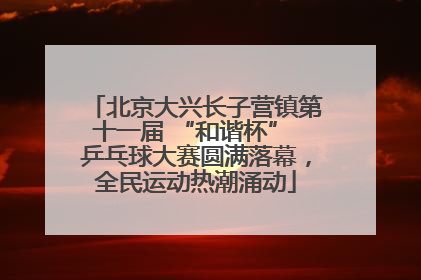 北京大兴长子营镇第十一届 “和谐杯” 乒乓球大赛圆满落幕，全民运动热潮涌动