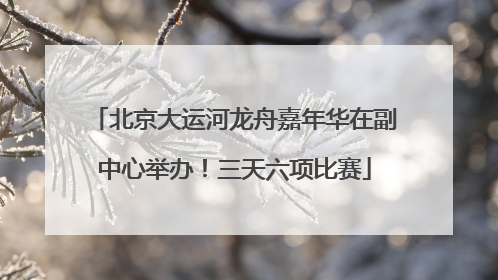 北京大运河龙舟嘉年华在副中心举办！三天六项比赛