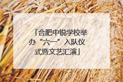 合肥中锐学校举办“六一”入队仪式暨文艺汇演