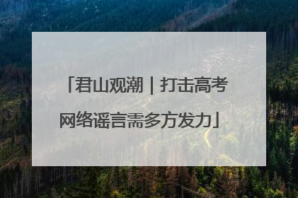 君山观潮｜打击高考网络谣言需多方发力