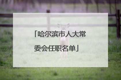 哈尔滨市人大常委会任职名单