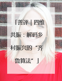 善评｜四维共振：解码乡村振兴的“齐鲁算法”