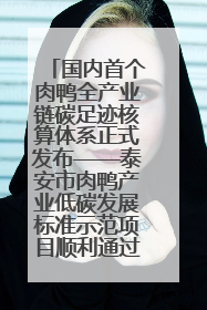 国内首个肉鸭全产业链碳足迹核算体系正式发布——泰安市肉鸭产业低碳发展标准示范项目顺利通过验收