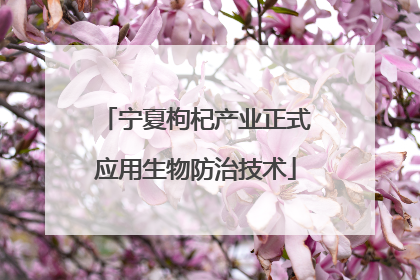 宁夏枸杞产业正式应用生物防治技术