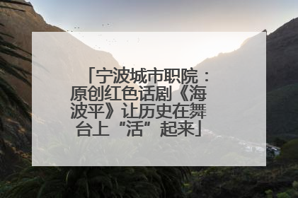 宁波城市职院：原创红色话剧《海波平》让历史在舞台上“活”起来