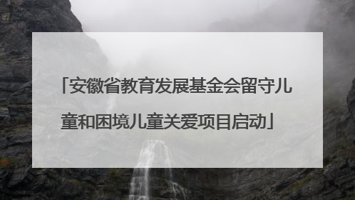 安徽省教育发展基金会留守儿童和困境儿童关爱项目启动
