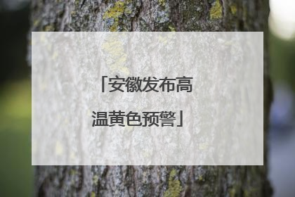 安徽发布高温黄色预警