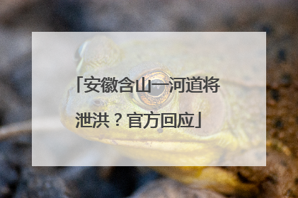 安徽含山一河道将泄洪？官方回应