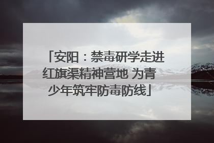 安阳：禁毒研学走进红旗渠精神营地 为青少年筑牢防毒防线