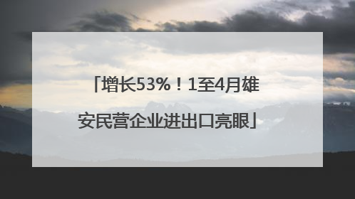 增长53%！1至4月雄安民营企业进出口亮眼