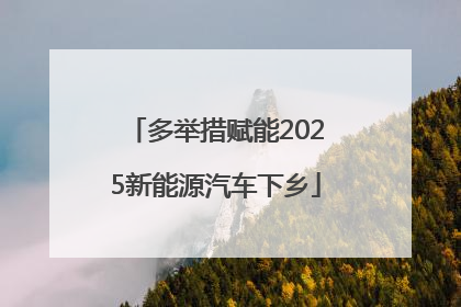 多举措赋能2025新能源汽车下乡
