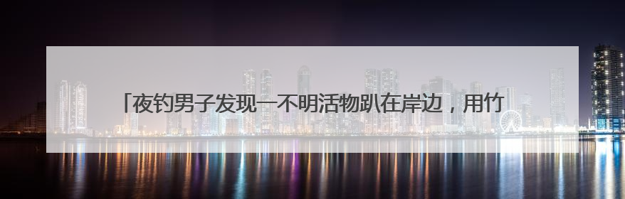 夜钓男子发现一不明活物趴在岸边，用竹竿将其拨入水中后，它又爬回岸边……