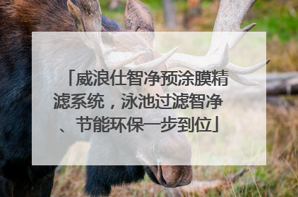 威浪仕智净预涂膜精滤系统，泳池过滤智净、节能环保一步到位