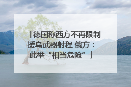 德国称西方不再限制援乌武器射程 俄方：此举“相当危险”