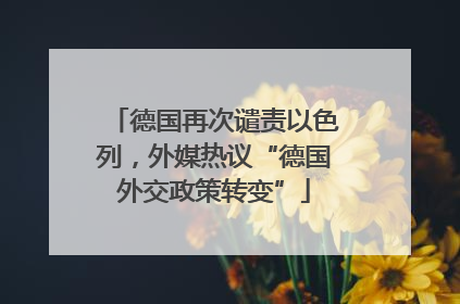 德国再次谴责以色列，外媒热议“德国外交政策转变”