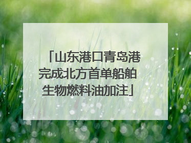 山东港口青岛港完成北方首单船舶生物燃料油加注