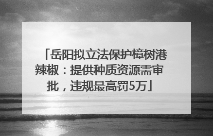 岳阳拟立法保护樟树港辣椒：提供种质资源需审批，违规最高罚5万