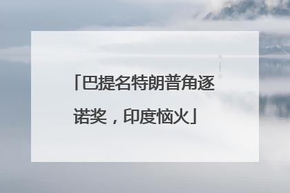 巴提名特朗普角逐诺奖，印度恼火