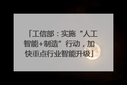 工信部：实施“人工智能+制造”行动，加快重点行业智能升级