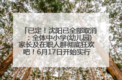 已定！沈阳已全部取消：全体中小学(幼儿园)家长及在职人群彻底狂欢吧！6月17日开始实行！18岁及以上可参加25年学历提升报名！