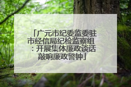 广元市纪委监委驻市经信局纪检监察组：开展集体廉政谈话 敲响廉政警钟