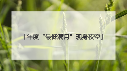 年度“最低满月”现身夜空