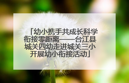 幼小携手共成长科学衔接零距离——台江县城关四幼走进城关三小开展幼小衔接活动