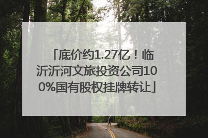 底价约1.27亿！临沂沂河文旅投资公司100%国有股权挂牌转让