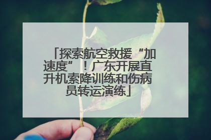 探索航空救援“加速度”！广东开展直升机索降训练和伤病员转运演练