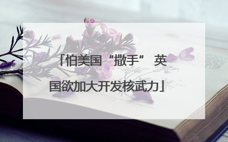 怕美国“撒手” 英国欲加大开发核武力
