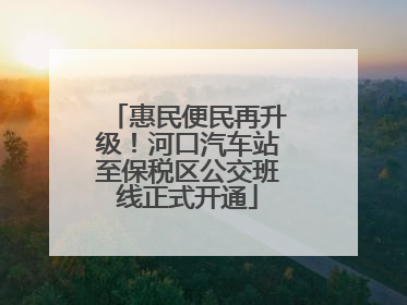 惠民便民再升级！河口汽车站至保税区公交班线正式开通