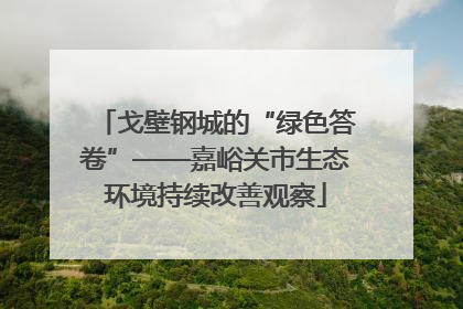 戈壁钢城的“绿色答卷”——嘉峪关市生态环境持续改善观察