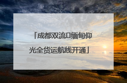 成都双流⇌缅甸仰光全货运航线开通