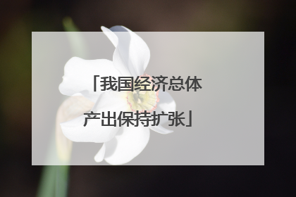 我国经济总体产出保持扩张